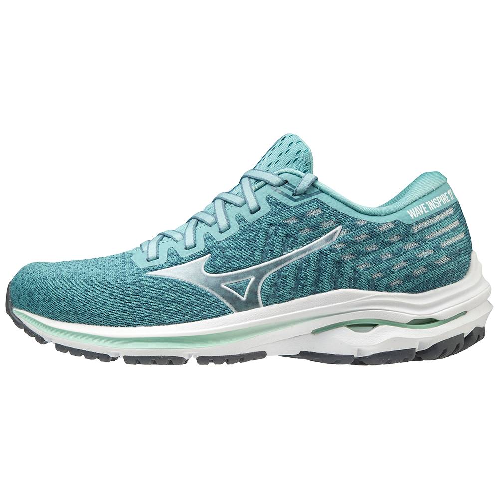 Mizuno Wave Inspire 17 WAVEKNIT - Bayan Koşu Ayakkabısı - Turkuaz/Beyaz Türkiye (SDTCVP-509)